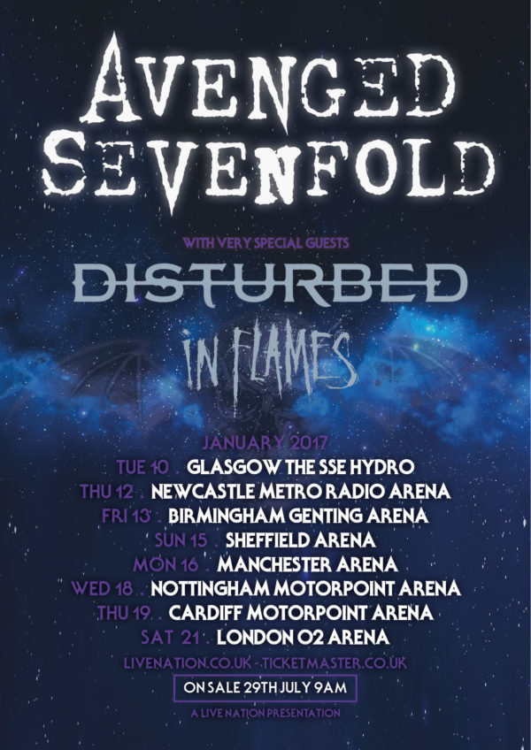 avenged sevenfold tour 2013
